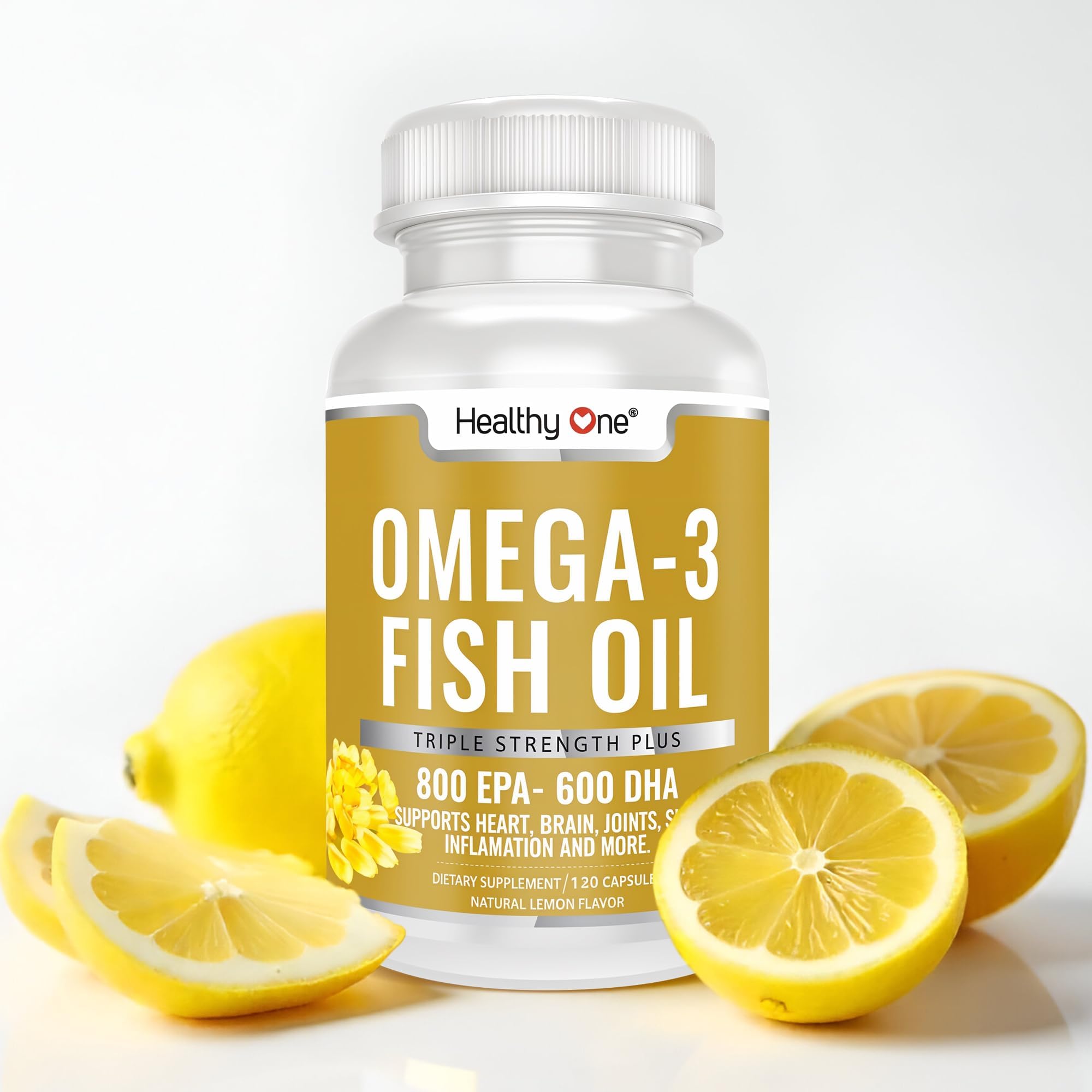 Omega 3-1400mg EPA & DHA - 2000mgs of Triple Distilled Fish Oil - Cholesterol - LDL HDL - Fatty Acids - Heart & Brain Health - Circulation - Brain Fog - No Fillers or Mercury - 60 Count