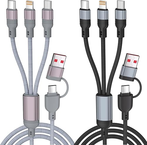 Multi Charging Cable, 6 in 1 Charging Cables for Multiple Devices,2PK 4FT