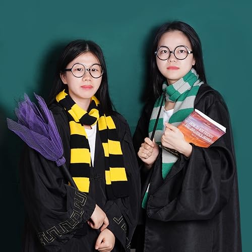 Miniatura 6 de Gafas de mago y bufanda de punto a rayas, accesorios de disfraces de cosplay para Halloween, fiesta temática de cumpleaños
