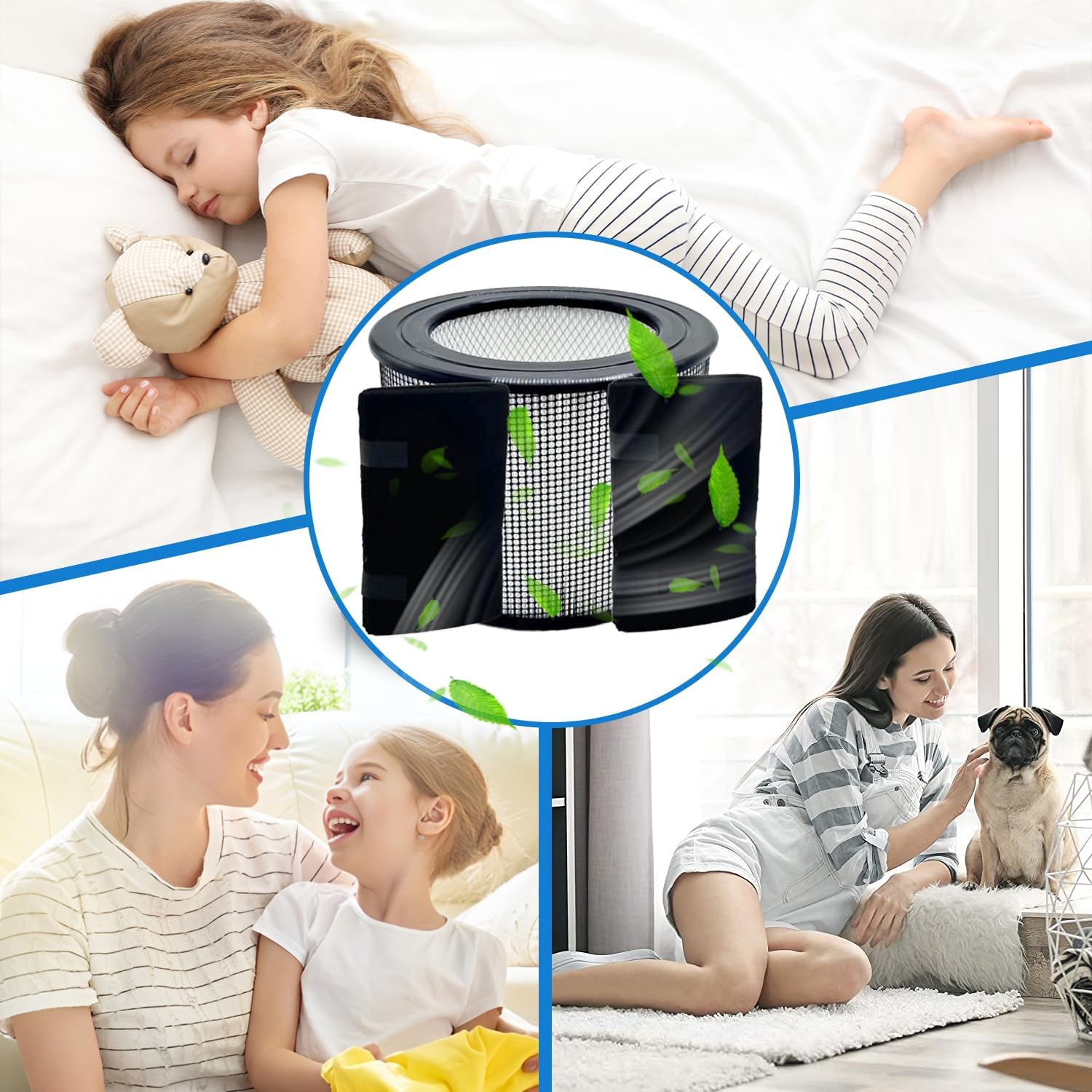 Replacement Air Filter 50250-S Compatible With Honeywell 50250 50250-S Purifier Part 24000 24500,H13 True HEPA Filtration Activated Carbon Filter(1 HEPA + 2 Carbon Pre-Filter) - Image 4