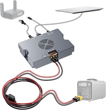 350W PoE Injector, 9-36V to 52V 6A Output - XT60 Cable Included | For Starlink Standard 4/ 4X/ Gen 3/Enterprise/Performance Gen 3 - USB-A 12V/1.5A & Type-C 5V/3A - Smart Cooling Aluminum Case