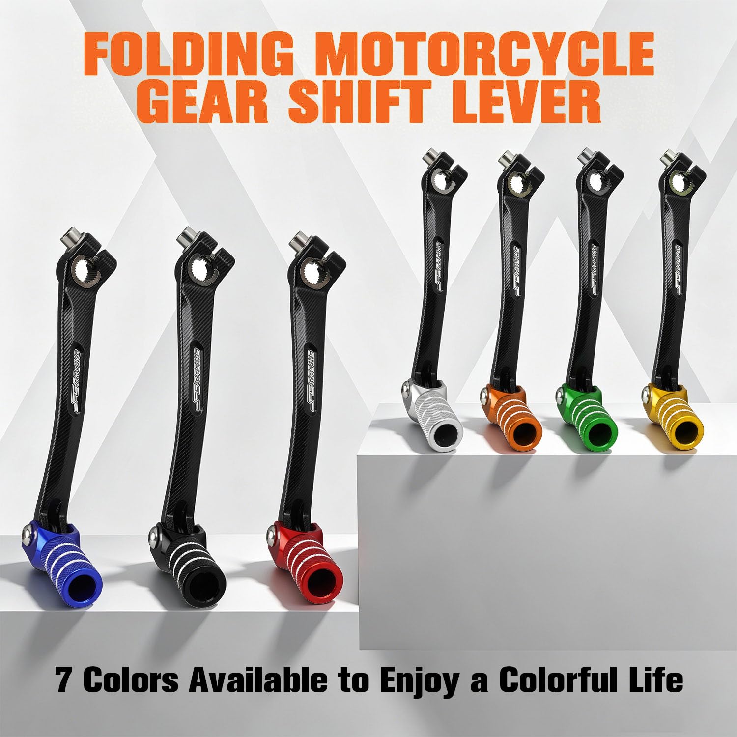 JFG RACING Leva Cambio Moto,Leva del Cambio Pieghevole in Alluminio CNC per Dirt Pit Bike 50cc-125cc XR50 CRF50 XR70 CRF70 XR110 CRF110-Arancione