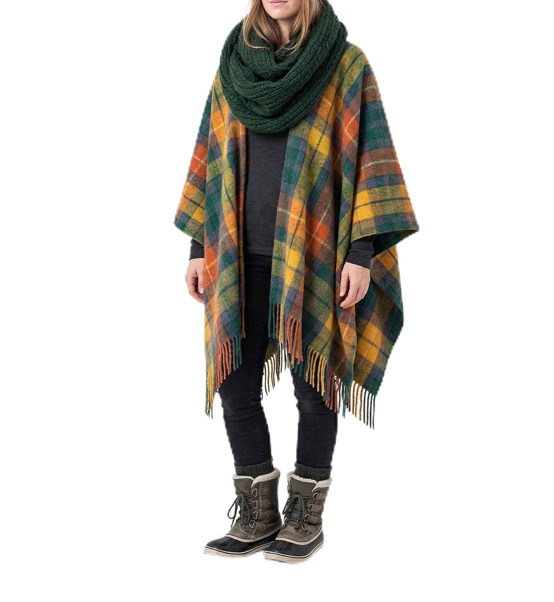 Tartan Tweeds Unisex Buchanan Antique Merino Wool Tartan Cape, One Size (Uk, Alpha, One Size, Regular, Regular, )