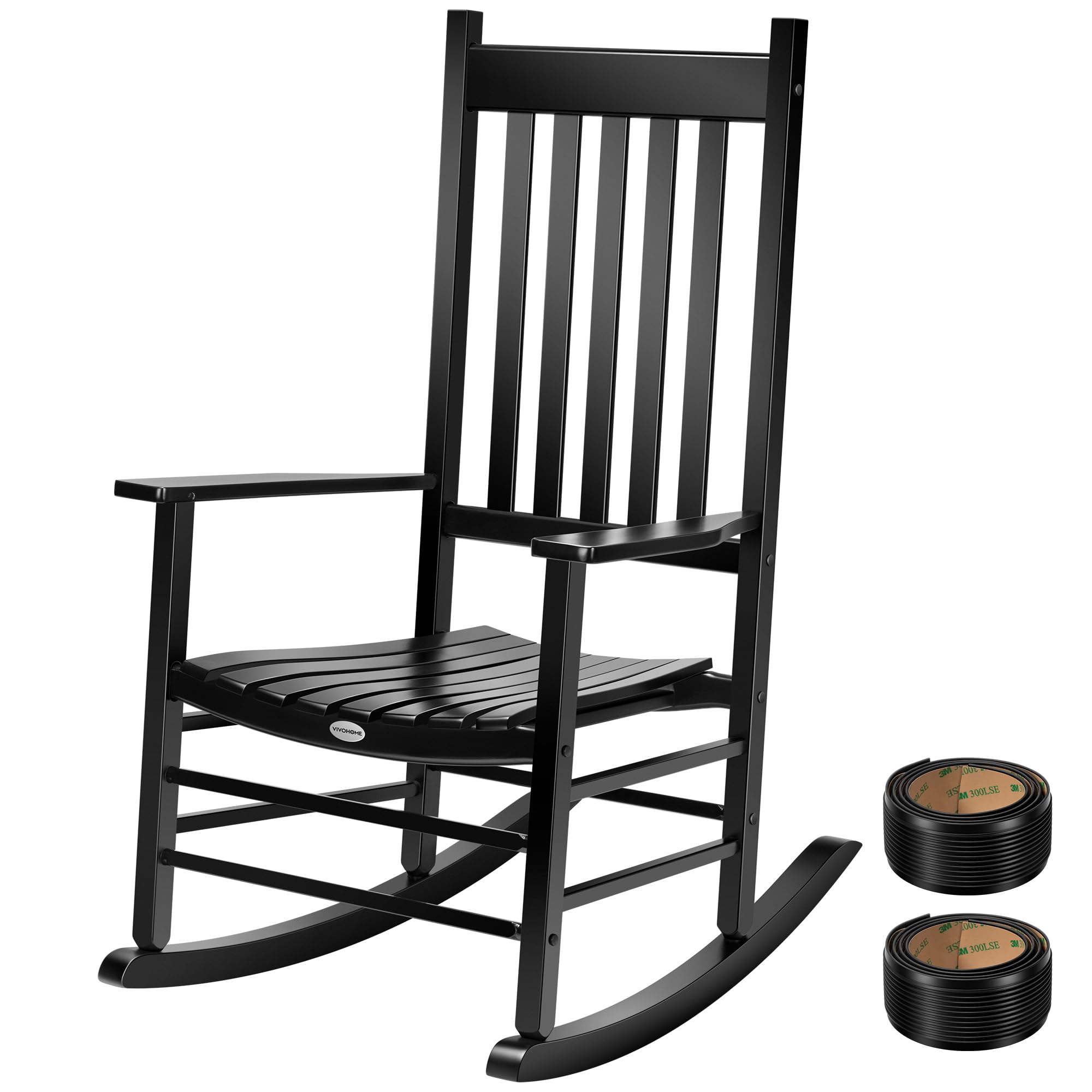 Knock on wood イス Amazon.com: VIVOHOME Oversized Wooden Rocking Chair with