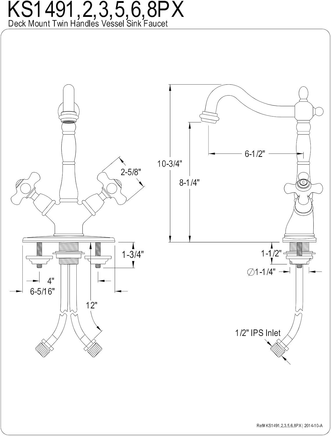 Buy 1 get 1 🔥 Elements of Design ES1495PX New Orleans 2-Handle 4 Centerset Lavatory Faucet with Optional Deck Plate, 6- 1/2, Oil Rubbed Bronze