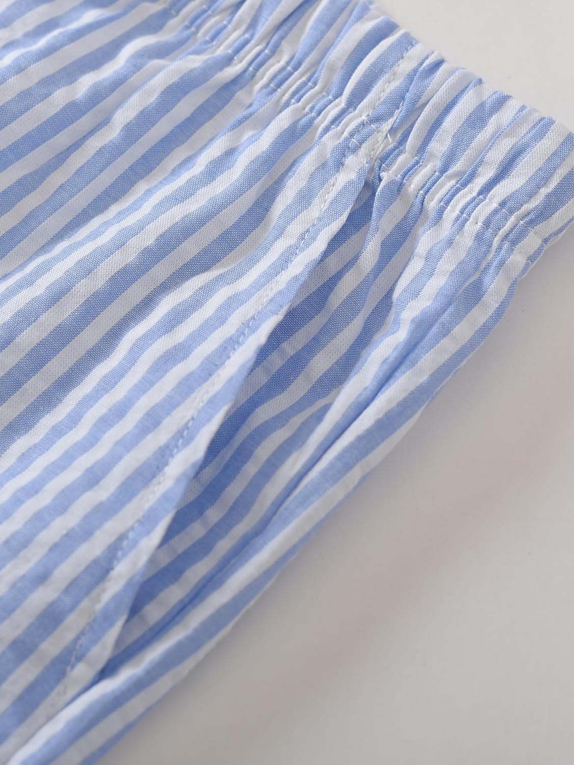 Latuza Women's Petite Seersucker Pajama Pants Cotton Pj Lounge Bottoms