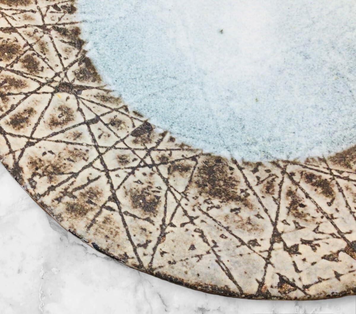 備前焼 装飾平皿 皿立て付き 刺身、その他料理の盛付やインテリアに