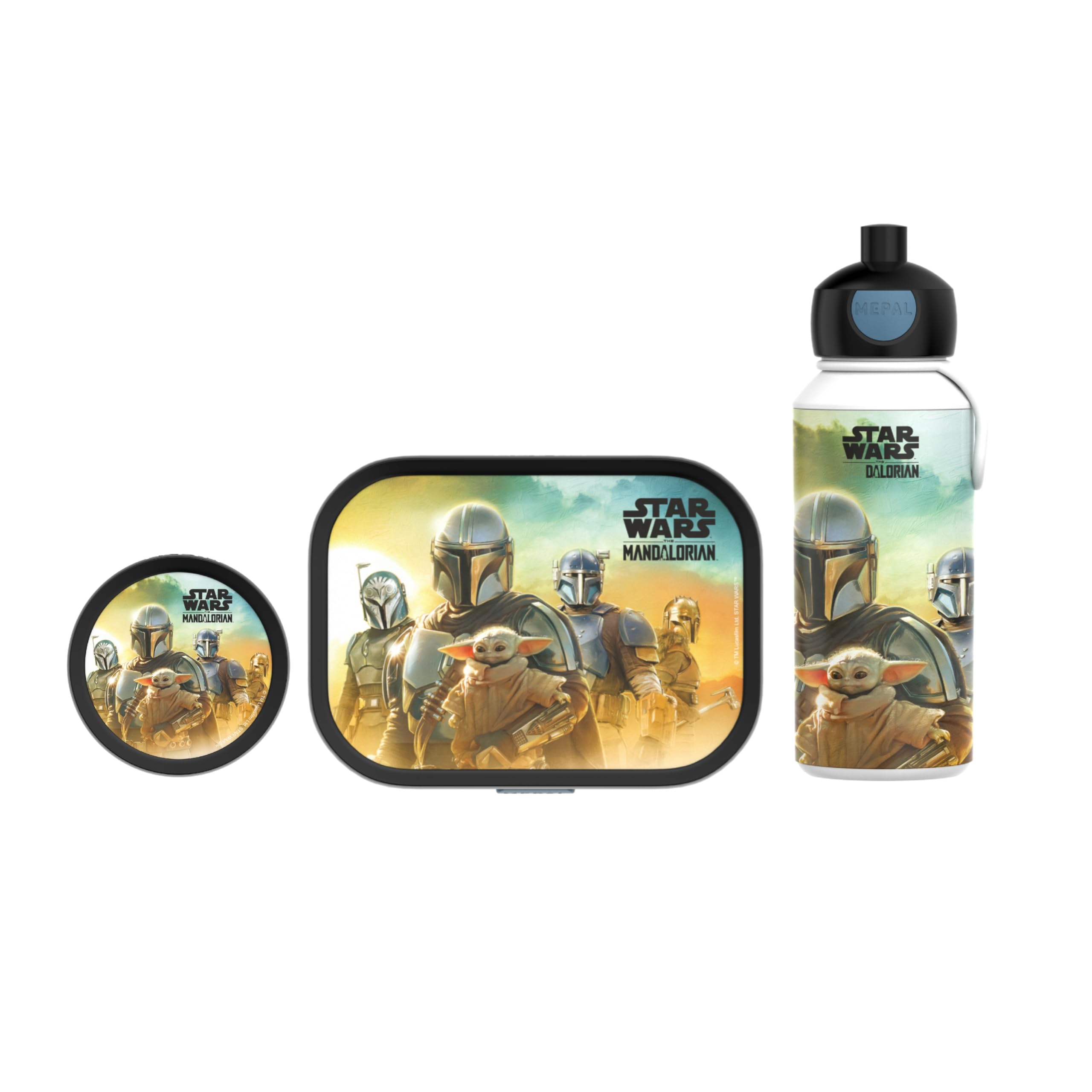Mepal | Campus Lunchset | Fruchtbox, Bentobox & Trinkflasche | Spülmaschinenfest & BPA-frei | 300, 400 & 750 ml | Mit Fächern, Gabel & Clip-Verschluss | Perfekt für Snacks & Mahlzeiten | Star Wars