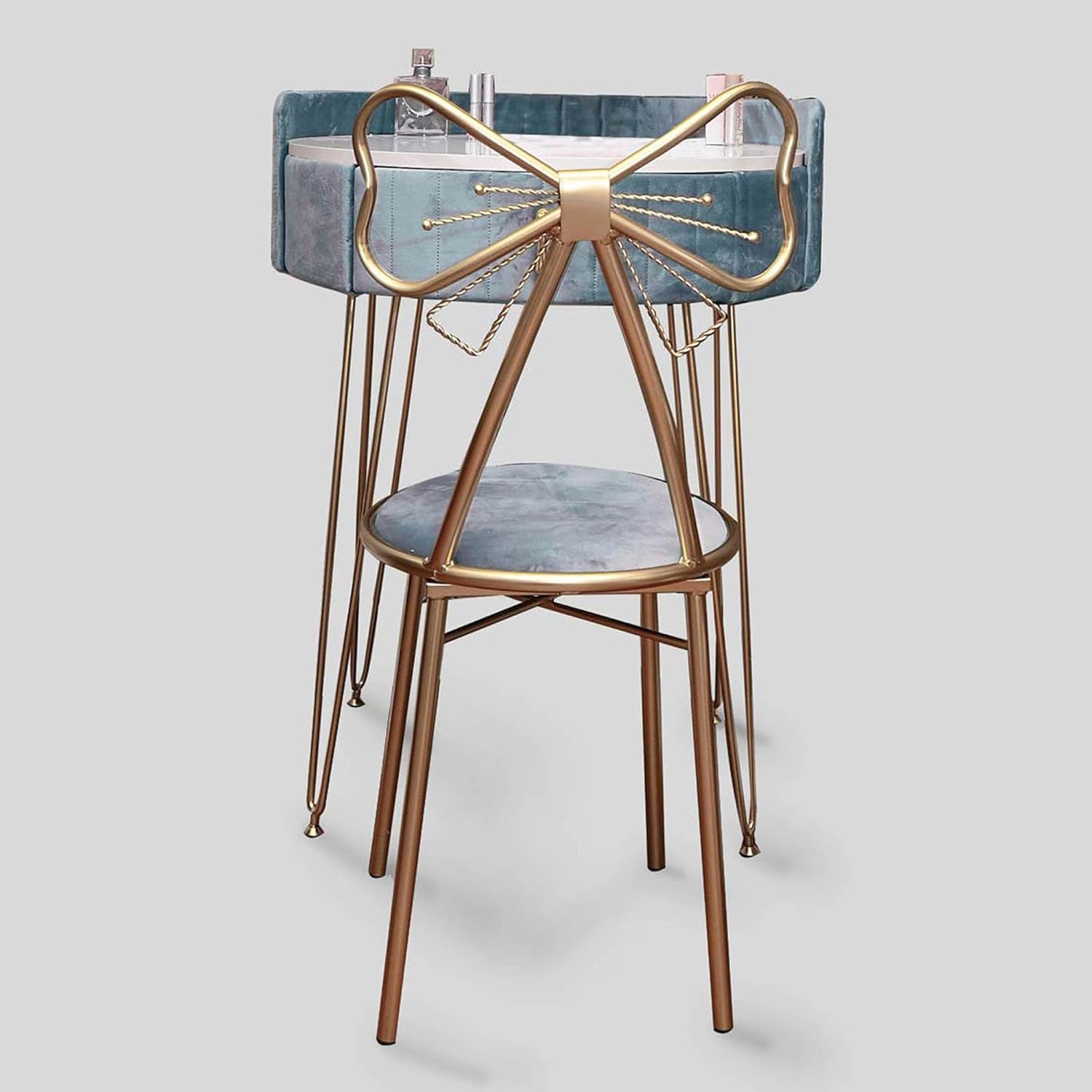 FABS Pastel Paradise Upholstered Velvet Dressing Table with 1 Drawer