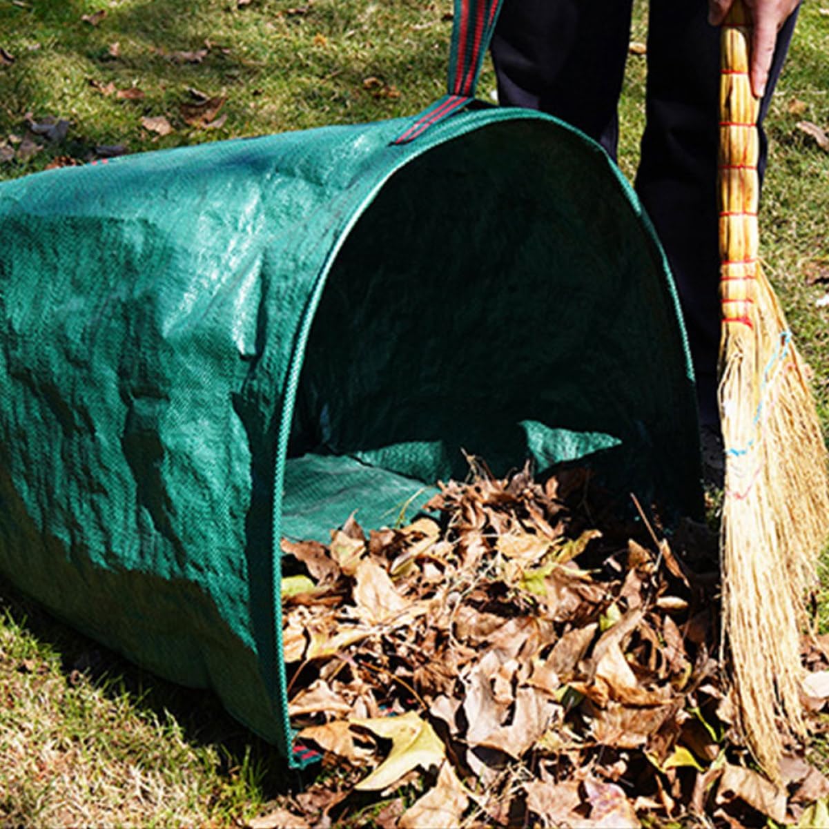Collapsible Lawn and Leaf Bag for Garden Waste Collection Large Capacity Leaf Collector Woven Handles Easy for Garden