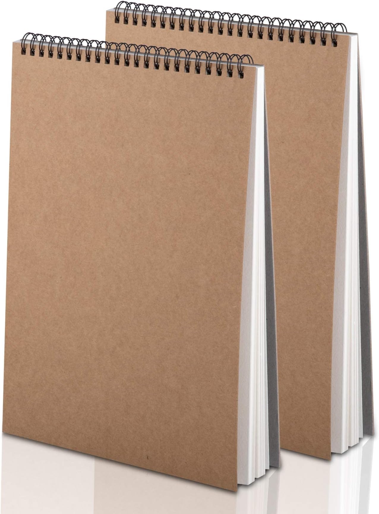 MAKINGTEC Sketchbook A4 Sketch Book Drawing Pad with 60 Pages/ 30 Sheets Sketch Pad Spiral Bound Kraft Cover Hardback Art Book, 2 Pack