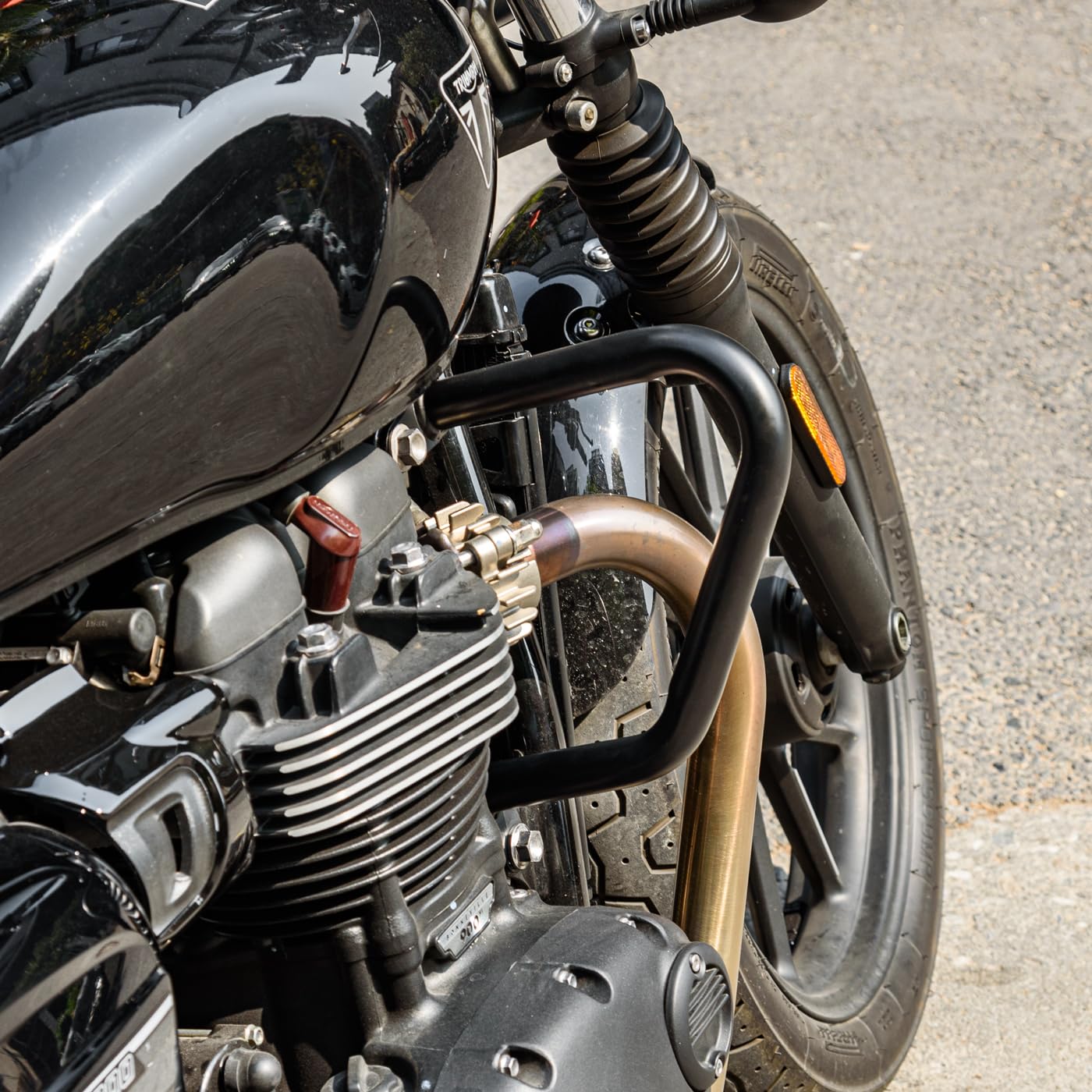 Protector contra caídas para Parachoques de Motor Compatible con T.riumph Bonneville Bobber T100 T120 T 100 120 Street Twin/Cup Thruxton 1200 R 2016-2022 (Negro)
