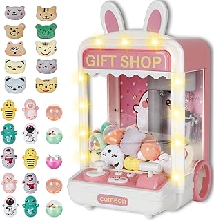 Mini Claw Machine, Claw Machine for Kids with Lights, Mini Vending Machine with Little Toys, Arcade Games Machines, Kids Claw Machine, Adjustable Sound and Music, Toys for Ages 8-13