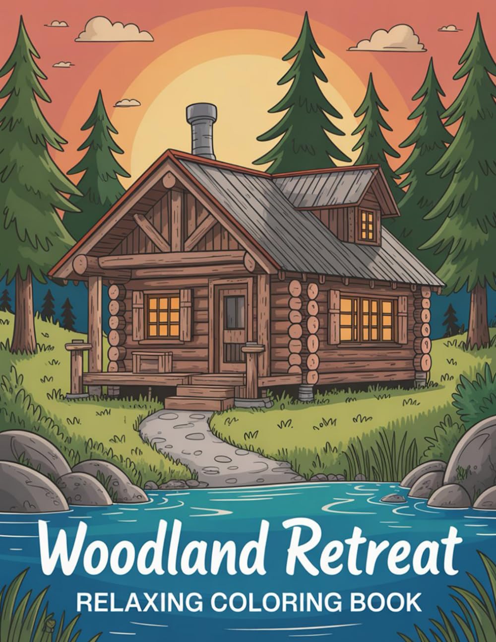 Woodland Retreat Relaxing Coloring Book: Peaceful Forest Scenes for Calm, Creativity, and Mindfulness