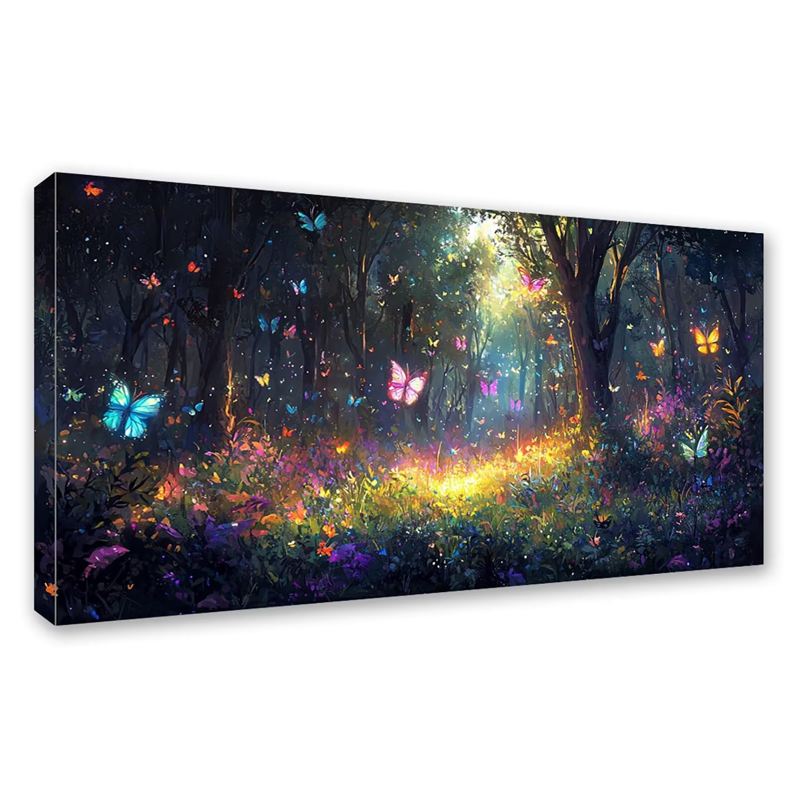 Diamond Painting Erwachsene Groß XXL 120x60cm, Schmetterling Diamant Painting Bilder, 5D Wald Diamond Art Eckige Steine, DIY Crystal Art Stickerei Kreuzstich Set für Deko Wohnzimmer Geschenke 0J-891