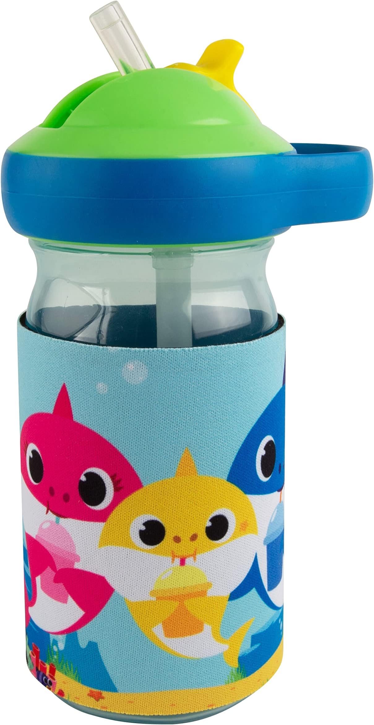 The First Years Baby Shark Chill & Sip Kids Insulated Water Bottle — Baby Shark Water Bottles with Straw and Insulated Cool Wrap — 12 Oz — 24 Months and Up