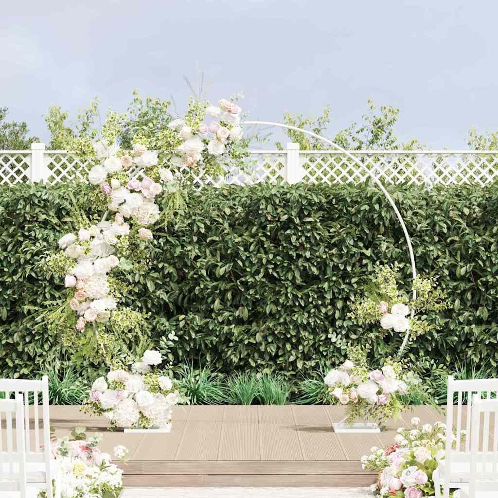 Mangloder - Arco de boda blanco de acero, 220 x 45 x 200 cm, con recubrimiento en polvo, para jardín, balcón, terraza, decoración exterior