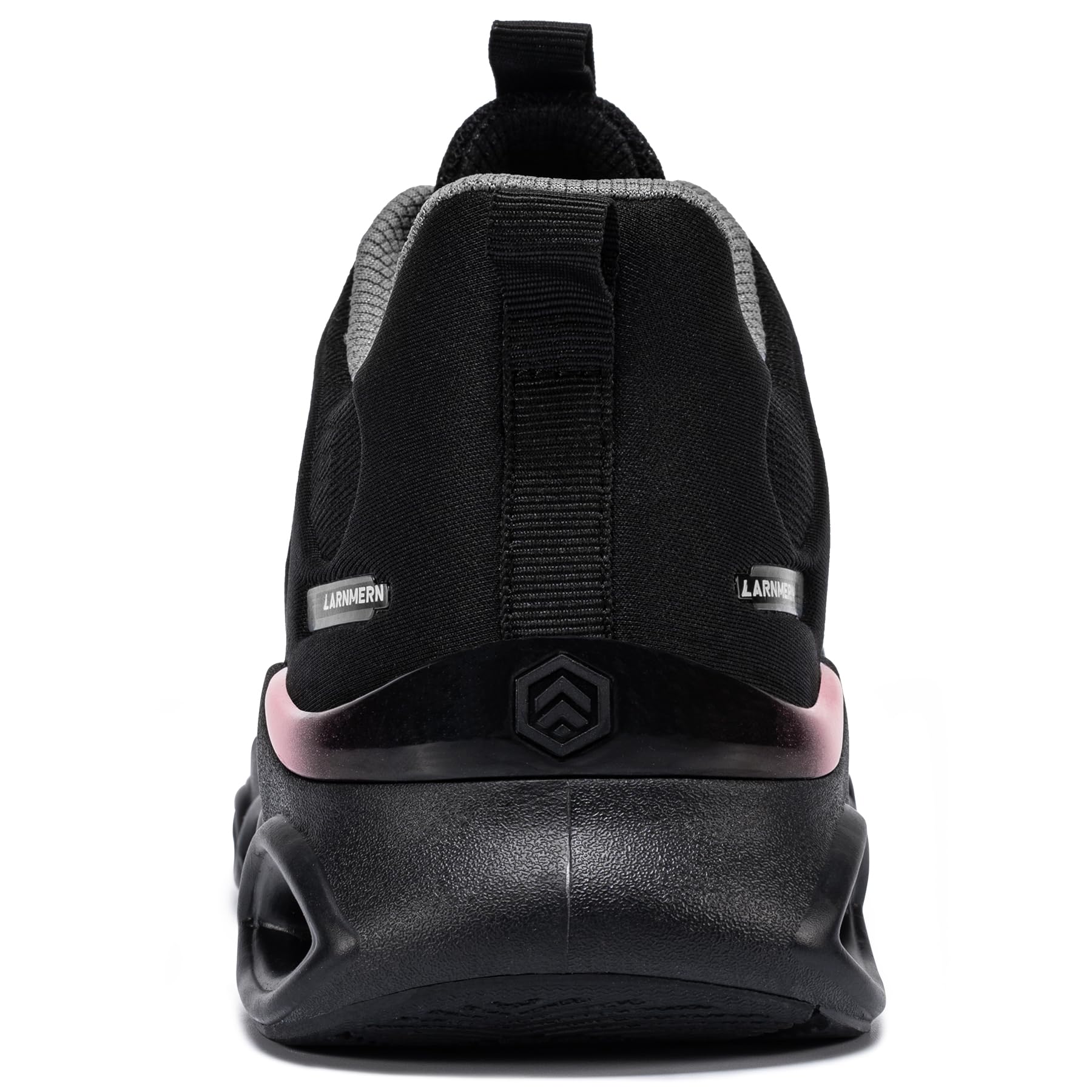 LARNMERN Buty sportowe ze stalowym noskiem, męskie buty ochronne, oddychające buty ochronne, wygodne buty robocze, lekkie, amortyzacja, moda, 3,5UK-44UK, Tryb czerwony czarny, 47 EU