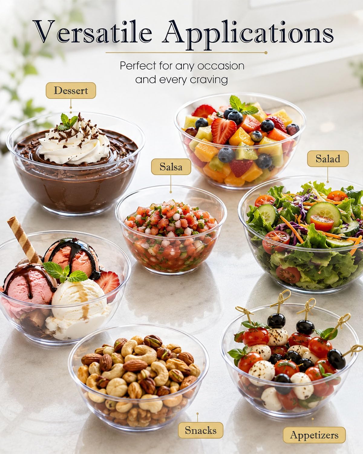 Plastic Clear Bowls, 300 Pack 6 Oz Clear Plastic Bowls Disposable Bowls, Disposable Dessert Bowl Salsa Bowl For Serving, Weddings, Catering, Home, Parties