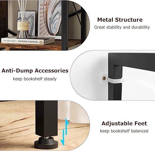 Miniatura 7 de IDEALHOUSE Estantería de 5 niveles con almacenamiento, estante industrial de 61 pulgadas de alto con estantes de exhibición abierta, estantería de 5