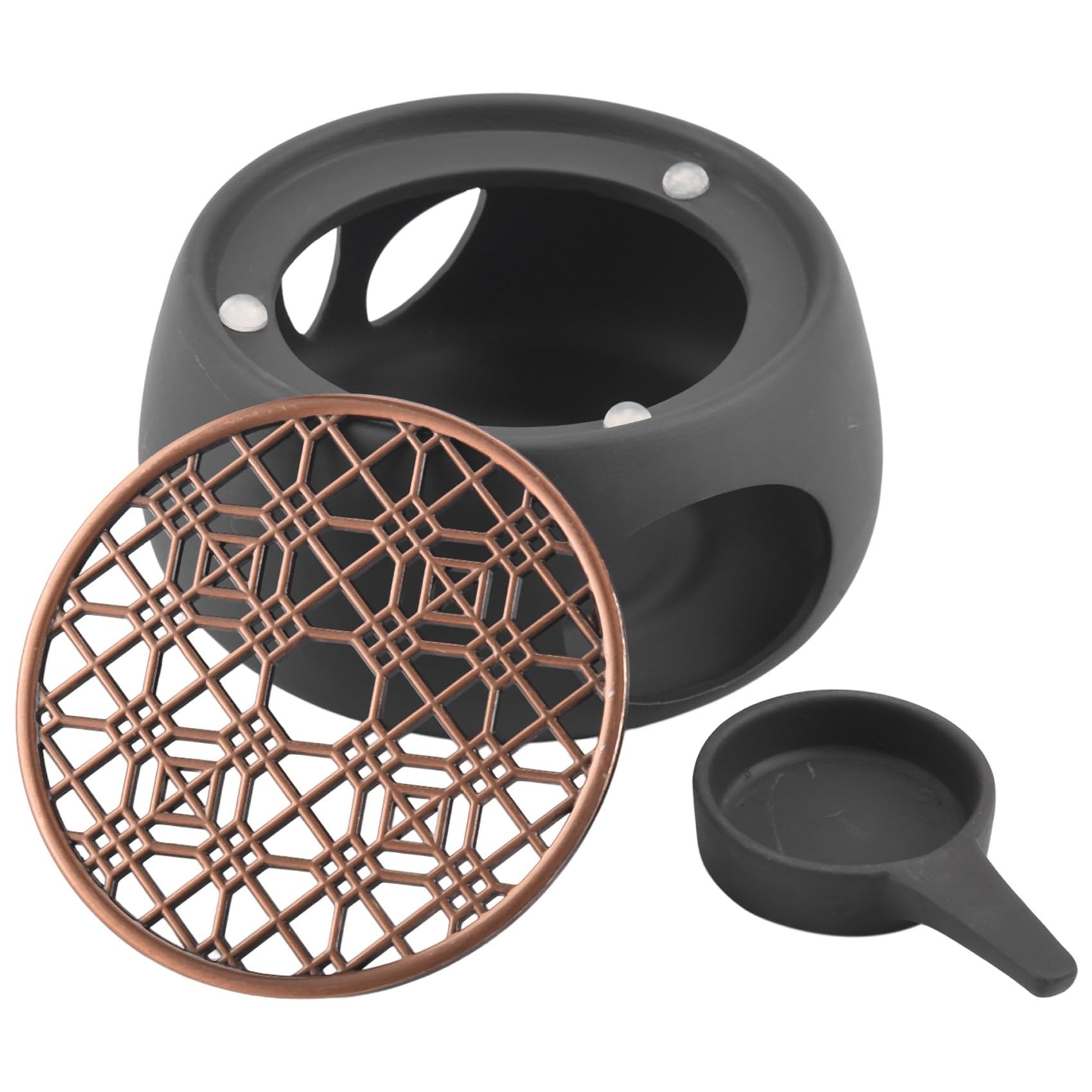qimoi Ceramic Teapot Warmer Holder Base Tea Warmer Insulation Base Tea Coffee Water Warmer Hollow Candle Heating Base Holder