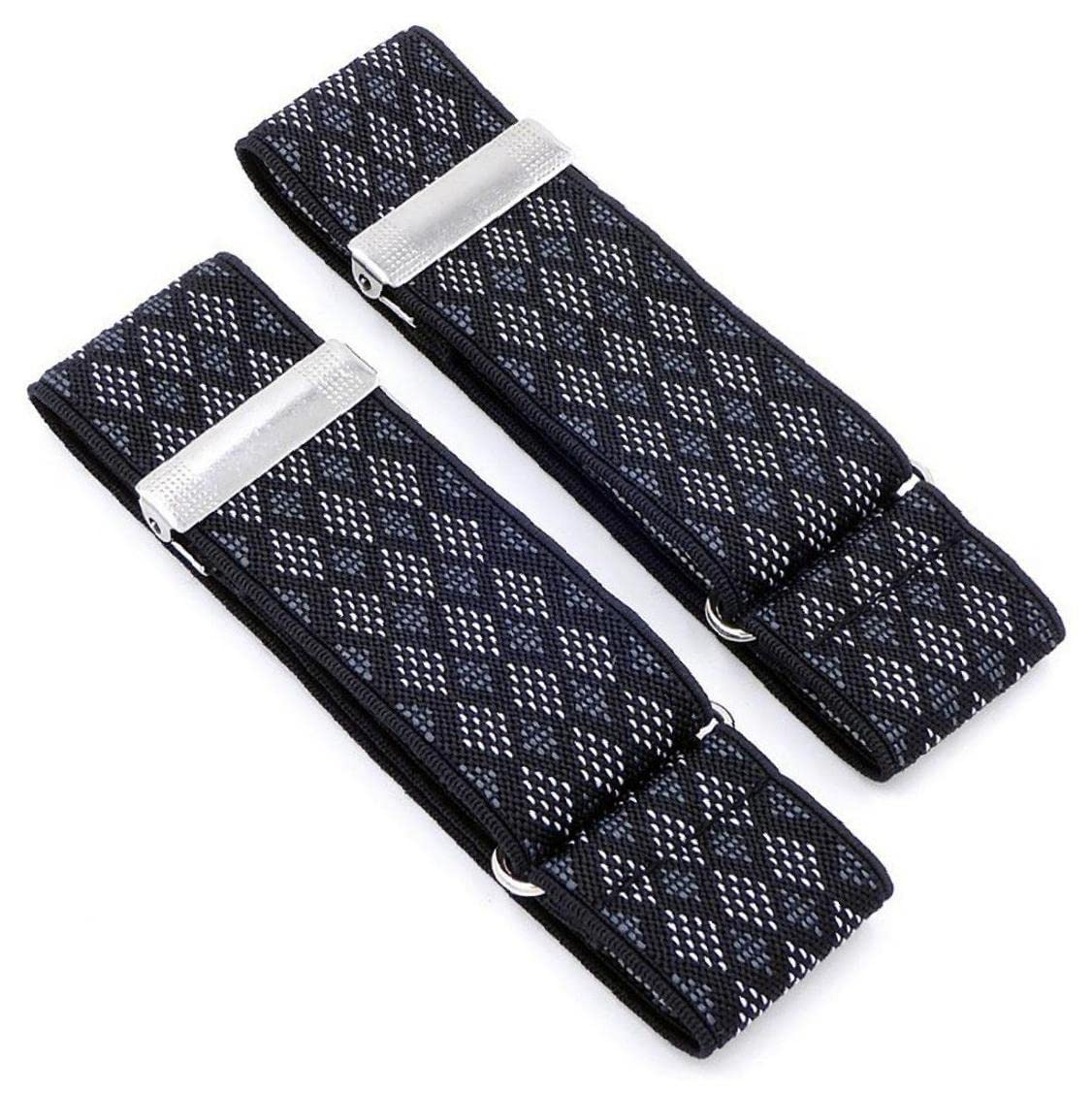 Vepoty Men's Style 2 Adjustable Armband Elastic Shirt Sleeve Garter Bartender Anti-Slip Cuff Holder Arm Band For Party Wedding