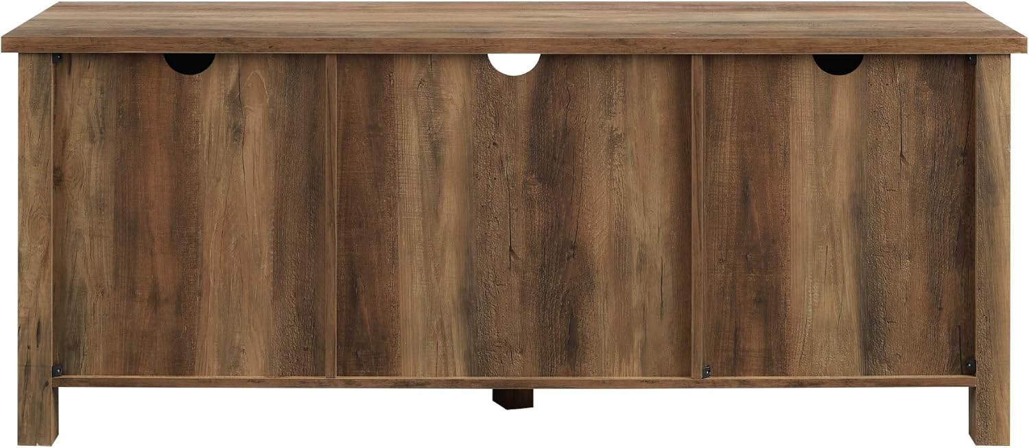 Walker Edison Buren Classic Grooved Door TV Stand for TVs up to 65 Inches, 58 Inch, Rustic Oak : Home & Kitchen