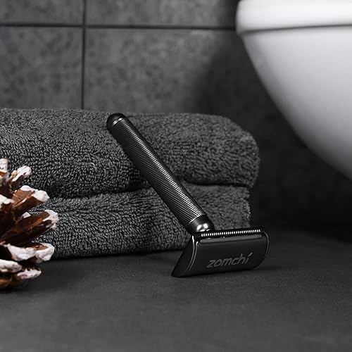 Miniatura 6 de ZOMCHI Maquinilla de afeitar de seguridad para hombres con 10 cuchillas de afeitar de seguridad, nueva versión 2.0 Maquinilla de afeitar de metal