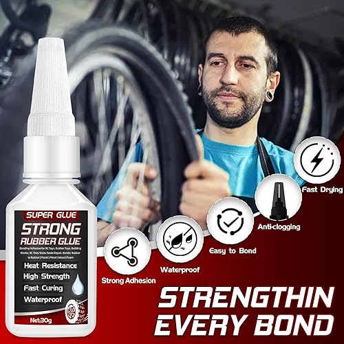 Miniatura 2 de Pegamento para goma, 30g de súper pegamento para goma, neumáticos, sellos, juntas, suelas de zapatos, manguera, adhesivo para neumáticos resistente,