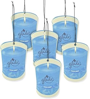 Glade Car Air Freshener 6-PACK Candle Design Glade Air Freshener (Clean Linen)