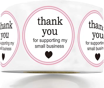 Amazon Com 1 5 Thank You For Supporting My Small Business Labels With Hearts Merry Christmas Halloween Thank You Stickers Labels 500pcs Waterproof Envelope Seals Packaging For Christmas Greeting Cards Office Products