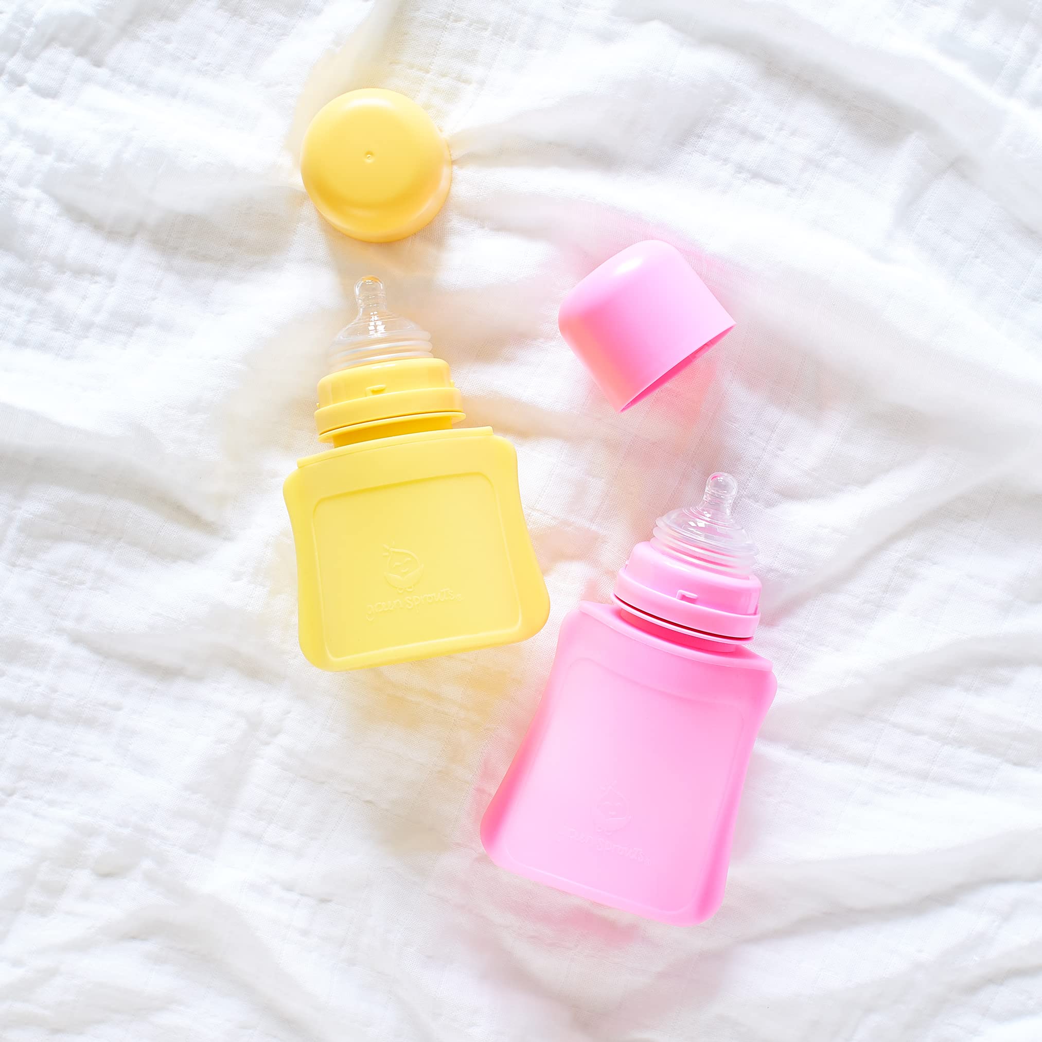 green sprouts Sprout Ware Baby Pocket Made from Silicone and Plants (8 oz.), Non-Toxic Silicone Plant-Based Plastic Baby Pocket Without BPA, BPS, BPF - Yellow