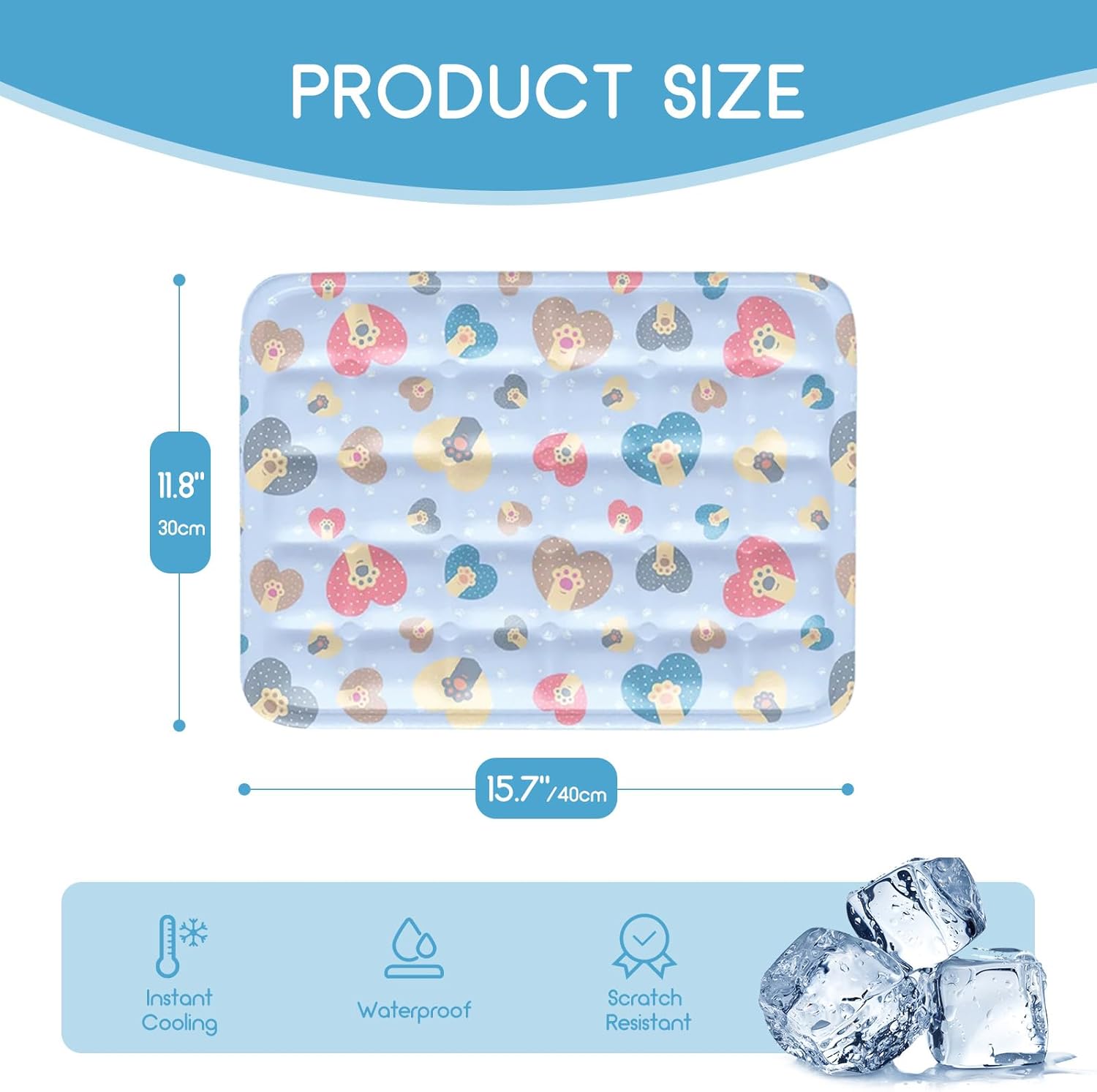 review lesypet Cooling Mat for Dog Cat, Ice Silk Sleeping Pad Keep Cooling for Pets Summer Waterproof Easy Carry Indoor & Outdoor Car Seats, Small Blue (11.8