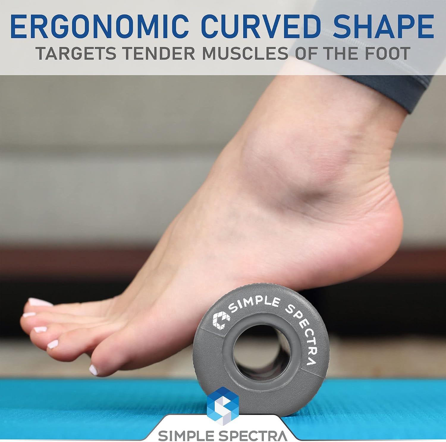 Simple Spectra Foot Massager Roller - Ergonomic Designed Massage Tool for Muscle Pain Relief from Plantar Fasciitis | Best for Trigger Point Release, Acupressure Reflexology with eBook Guide