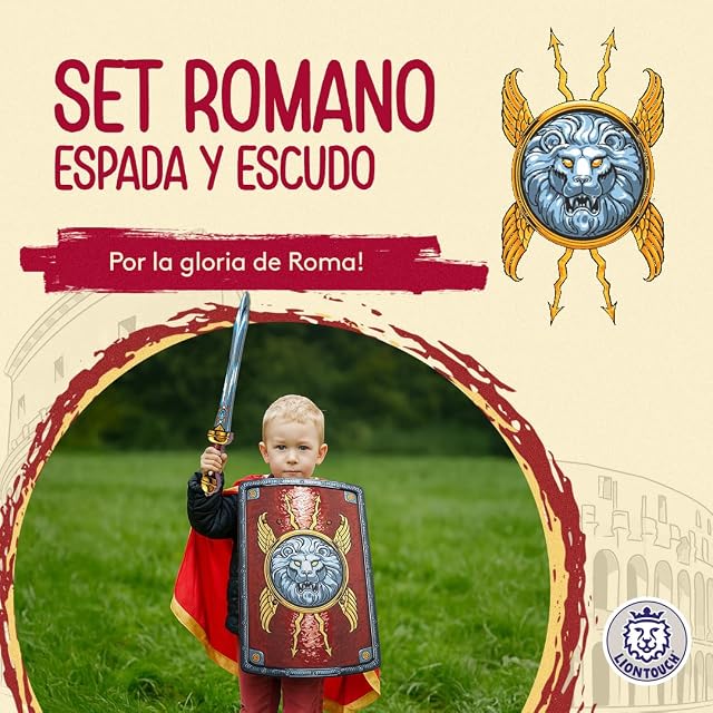 Foto 2 de 7 de Liontouch - Espada Gladius y Escudo Escutum de Legionario Romano, Niños 3-8 Años