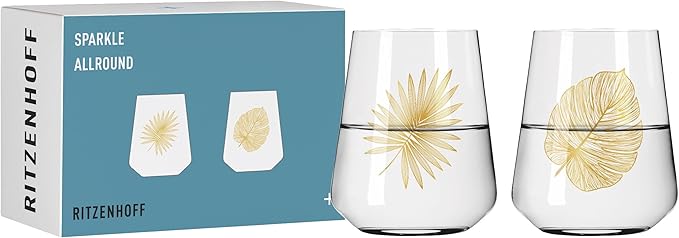 RITZENHOFF 6251001 Universalglas 2er-Set 500 ml – Sparkle Allround Nr. 2, Motiv mit irisierendem Effekt – Made in Germany