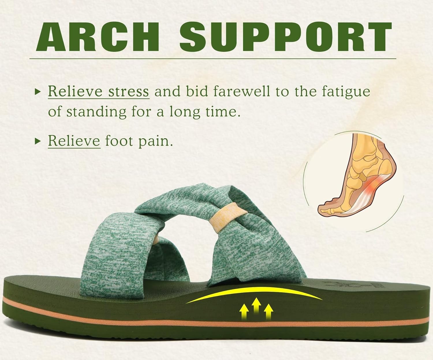 KuaiLu Womens Dressy Bow Sandals Arch Support Yoga Foam Cushion Comfortable Walking Slides Open Toe Summer Beach Indoor Outdoor Slippers - Image 4