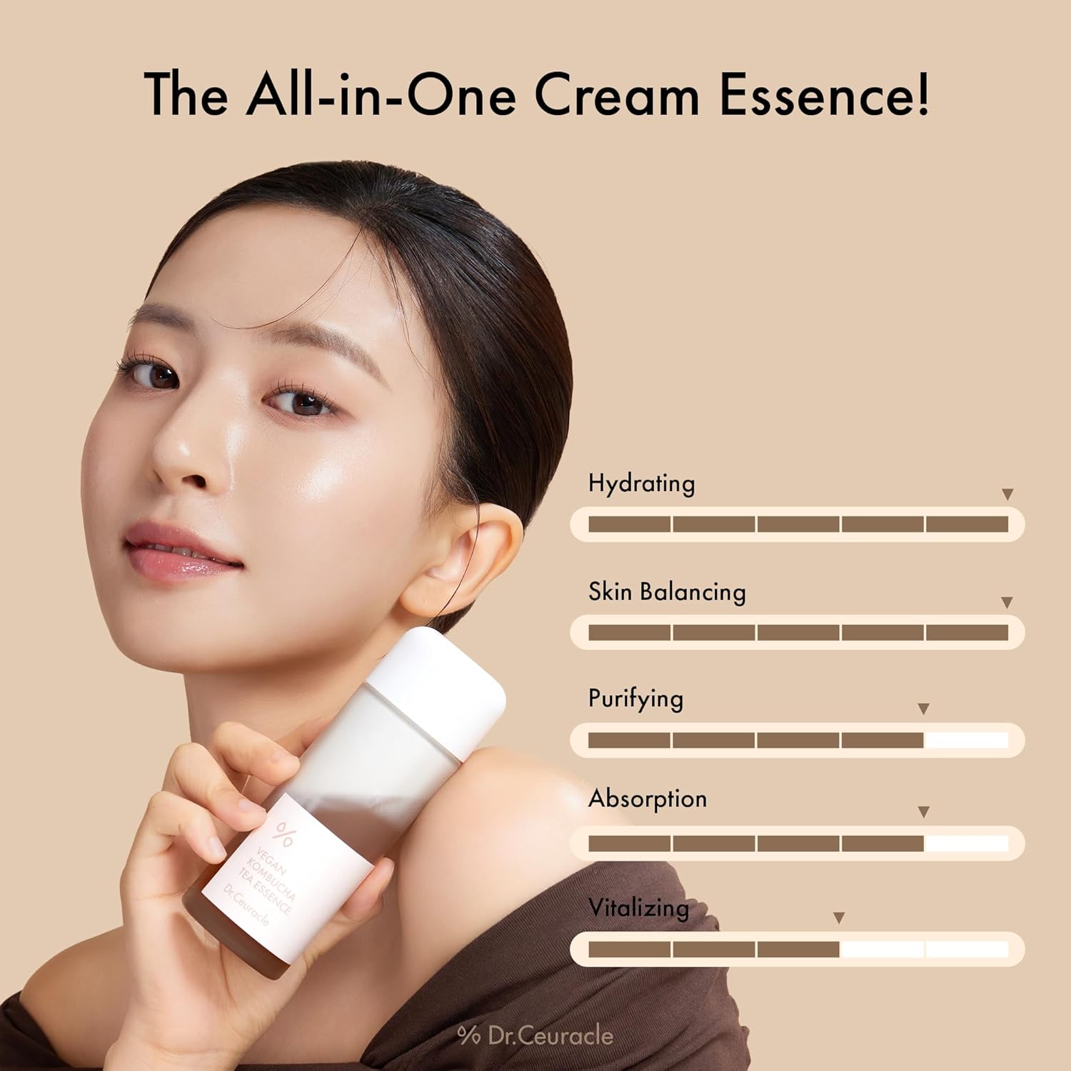 Dr.Ceuracle Vegan Kombucha Tea Essence - Hydrating Milky Toner with Kombucha Tea Extract, Centella Asiatica, Ceramide, Korean Skincare Essence (150 ml / 5.07 fl. oz.) - Image 5