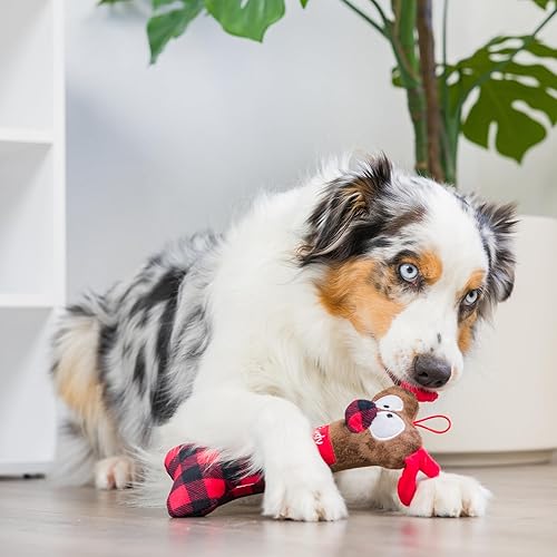 Miniatura 6 de Huxley & Kent para perros  Hueso de reno  Juguete de peluche navideño para perros con chirriador  Regalo divertido para perros  Divertido, duradero