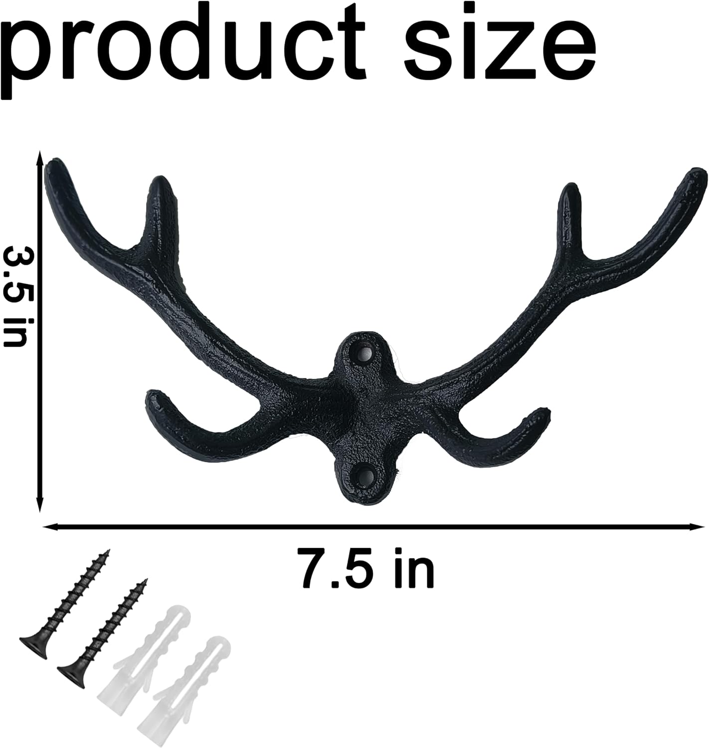 Cast Iron Hooks Antler Decor Coat Hooks Rustic Coat Hooks Wall Mounted for Entryway Bathroom Bedroom