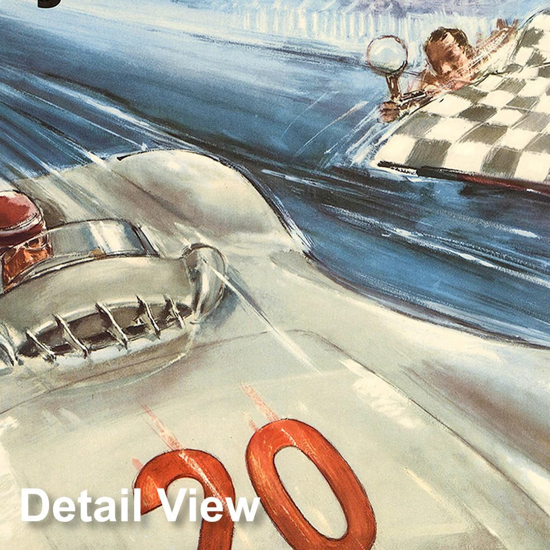 Historic Pictoric Mercedes Benz Racing 1954-24in x 18in Vintage German Poster Print