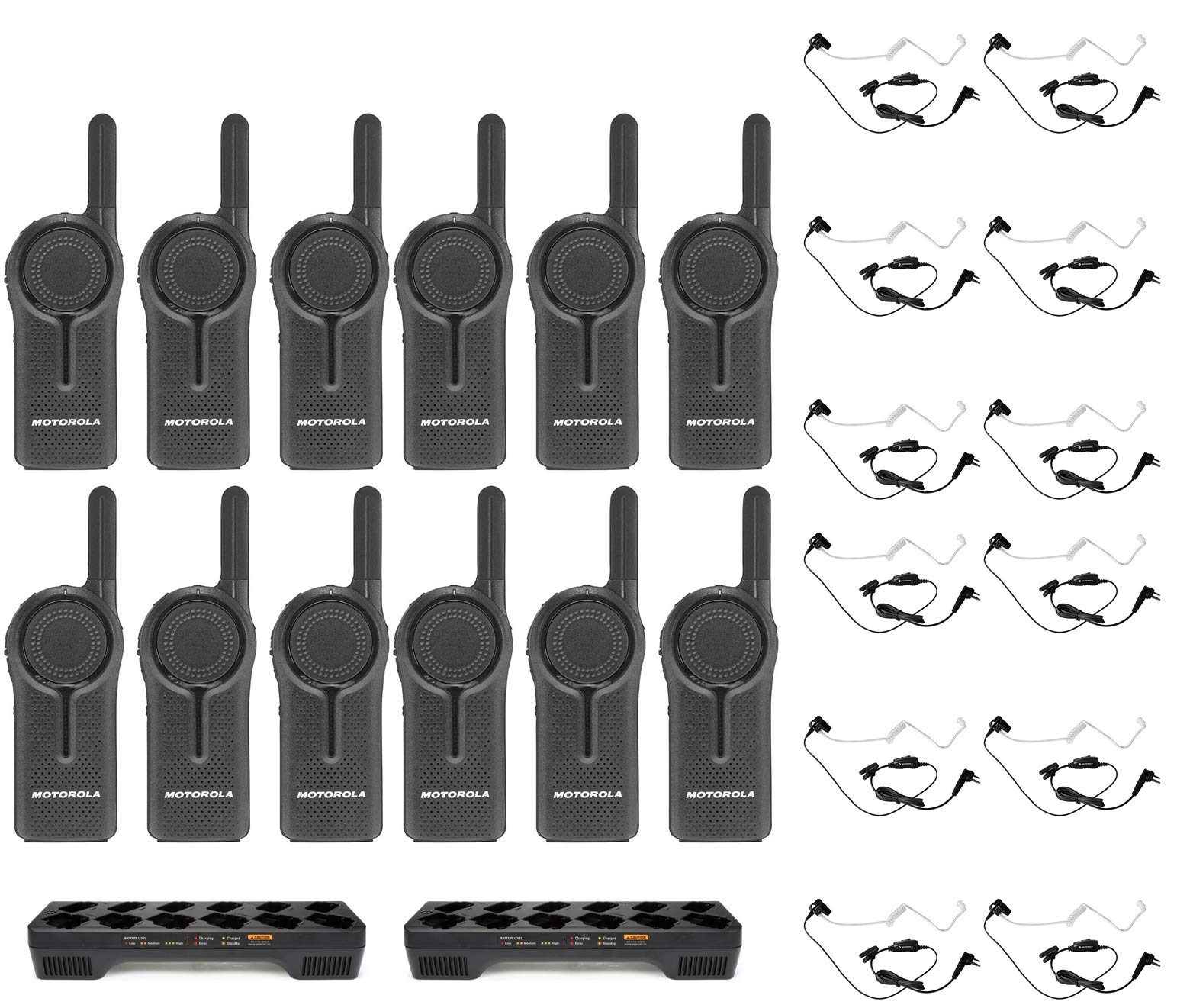 DLR1060 6 Channel Digital 900 MHz License Free Business Radio with HKLN4601 Surveillance Headset and PMLN7136 Multi Unit