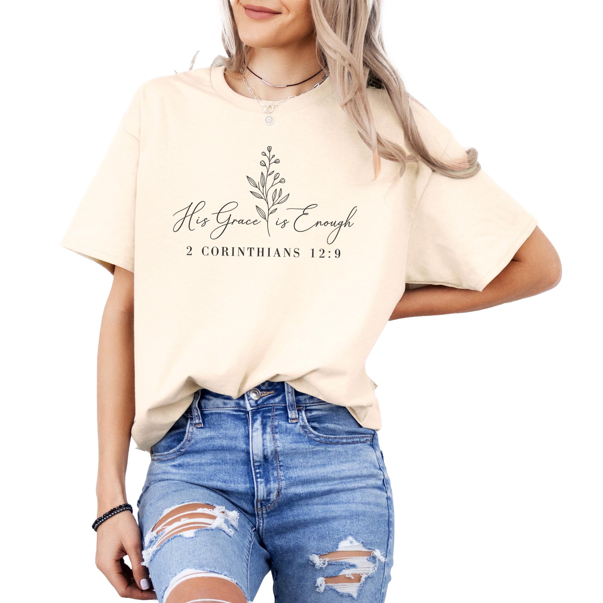 Christian Graphic T-Shirt – Bible Verse, Faith & Inspirational Designs – Floral & Nature Scripture Tees – Unisex Cotton