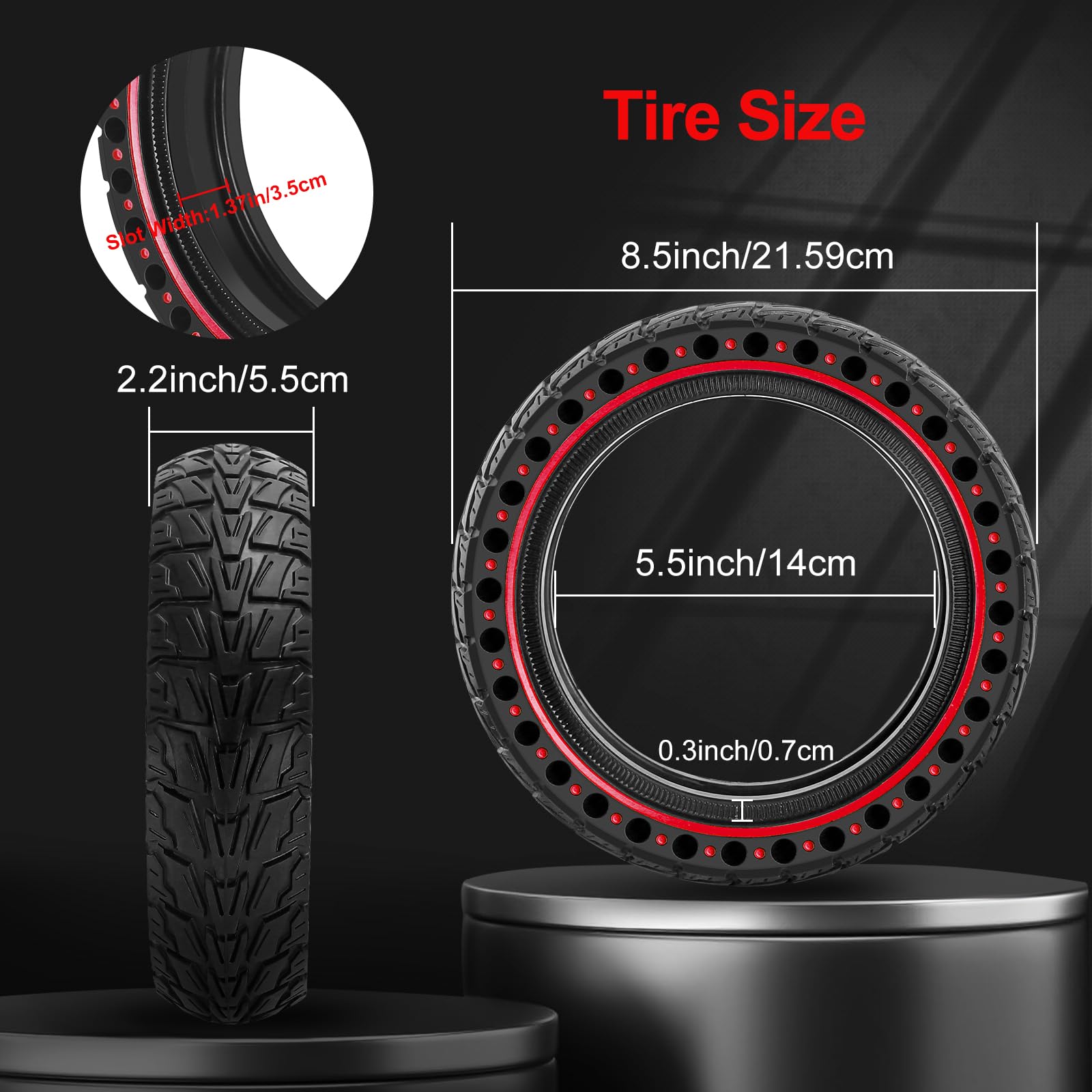 BANGTING 2PCS 50/75-6.1 Solid Tyre for Electric Scooter 8.5x2 inch E Scooter Tyres - Image 3