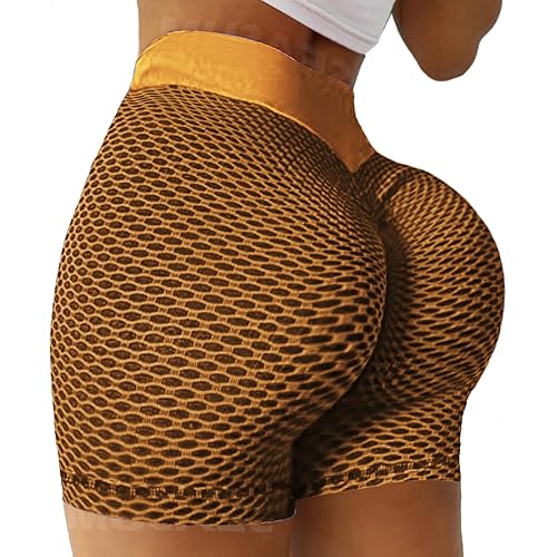 SEASUM Women Workout Booty Shorts Scrunch Butt Lifting Yoga Shorts High Waist Sports Textured Leggings Anti Cellulite
