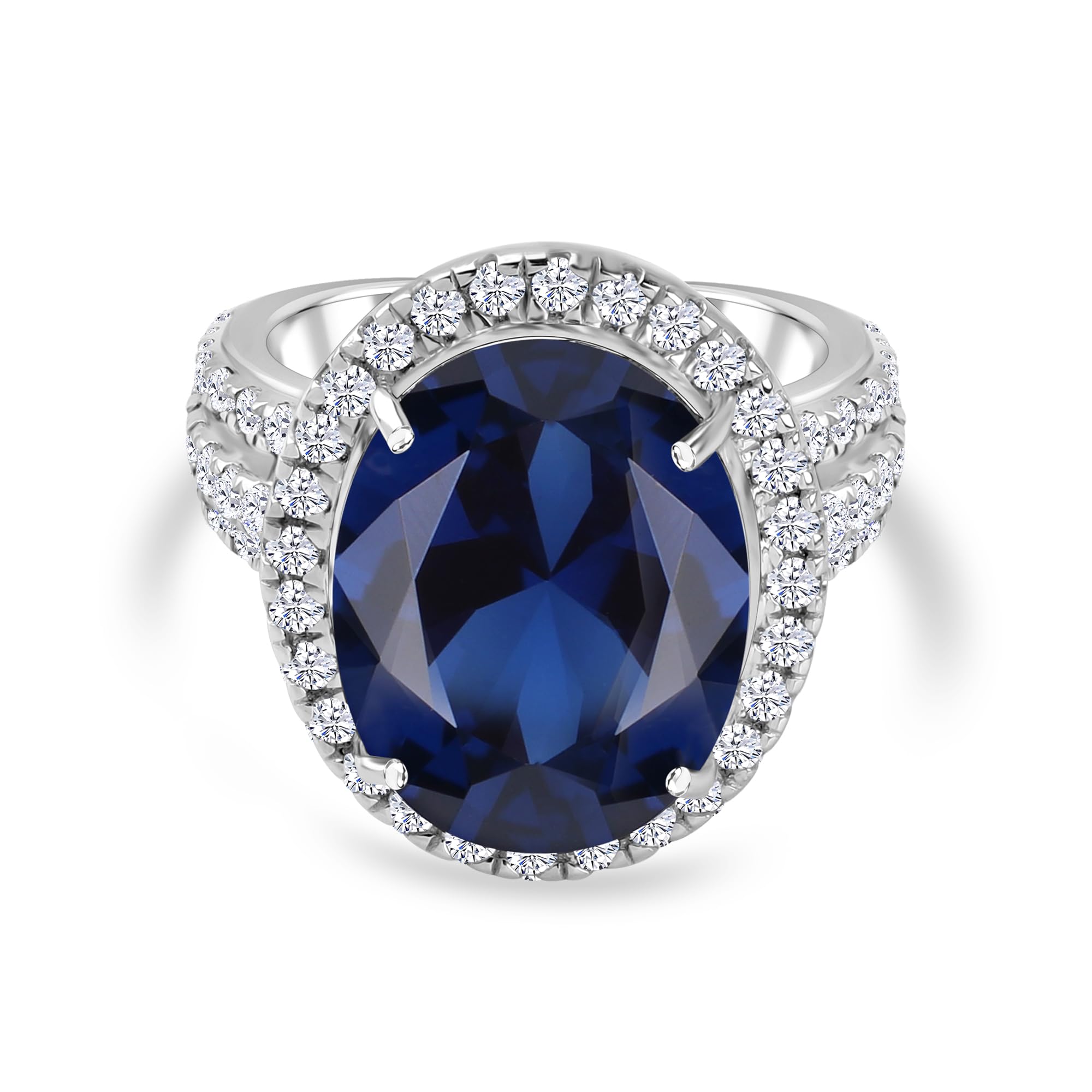 Ornate Jewels 925 Silver Blue Sapphire American Diamond Big Oval Shape Solitaire Ring for Women and Girls | With Certificate of Authenticity & 925 Stamp (B0BM9KW9W1) Amazon Price History, Amazon Price Tracker