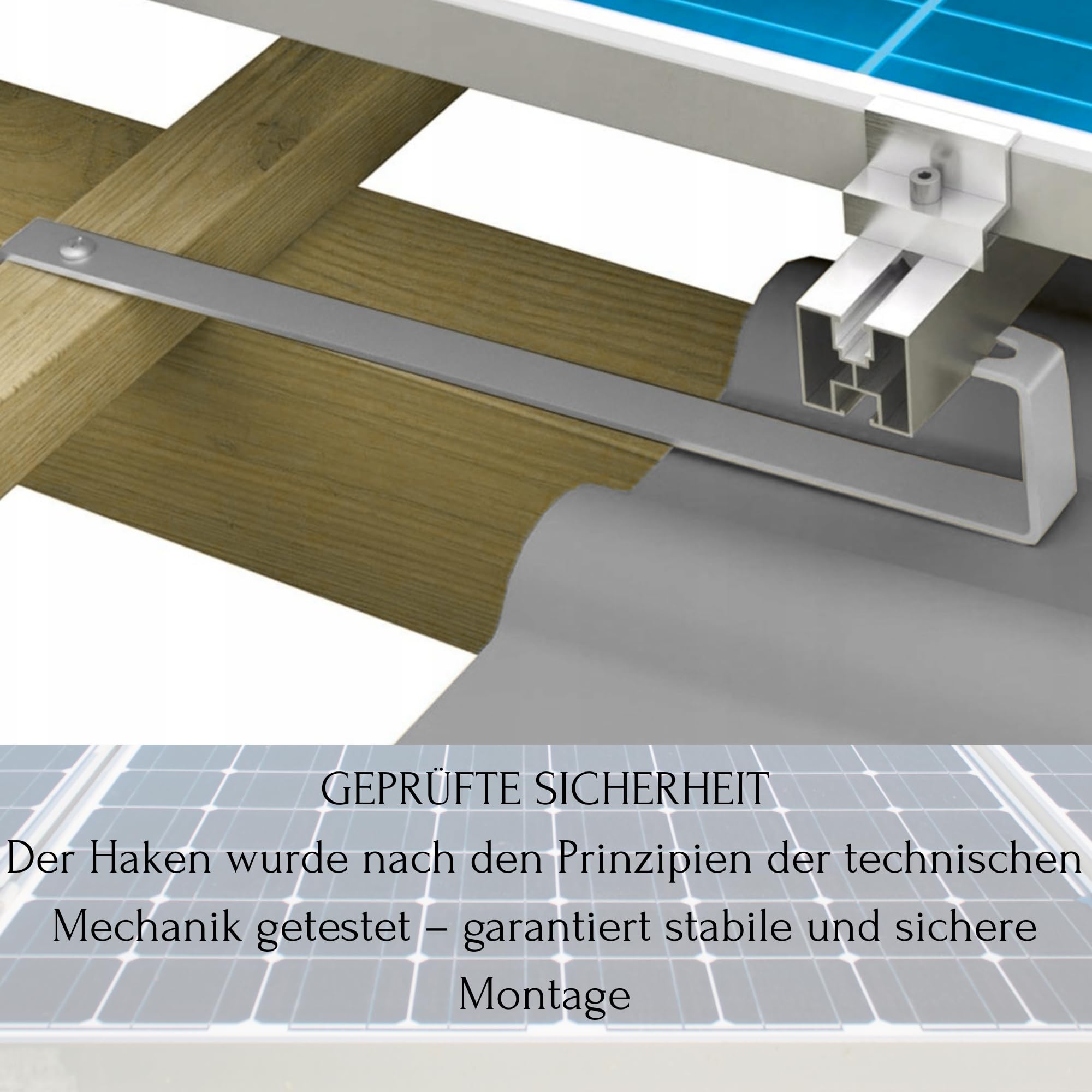 TMALASER Zestaw 40 szt. Uchwyt dachowy "S" 620x30x5 do montażu paneli fotowoltaicznych - Nieregulowany hak pod dachówkę ceramiczną i betonową - Mocowanie PV odporne na korozję