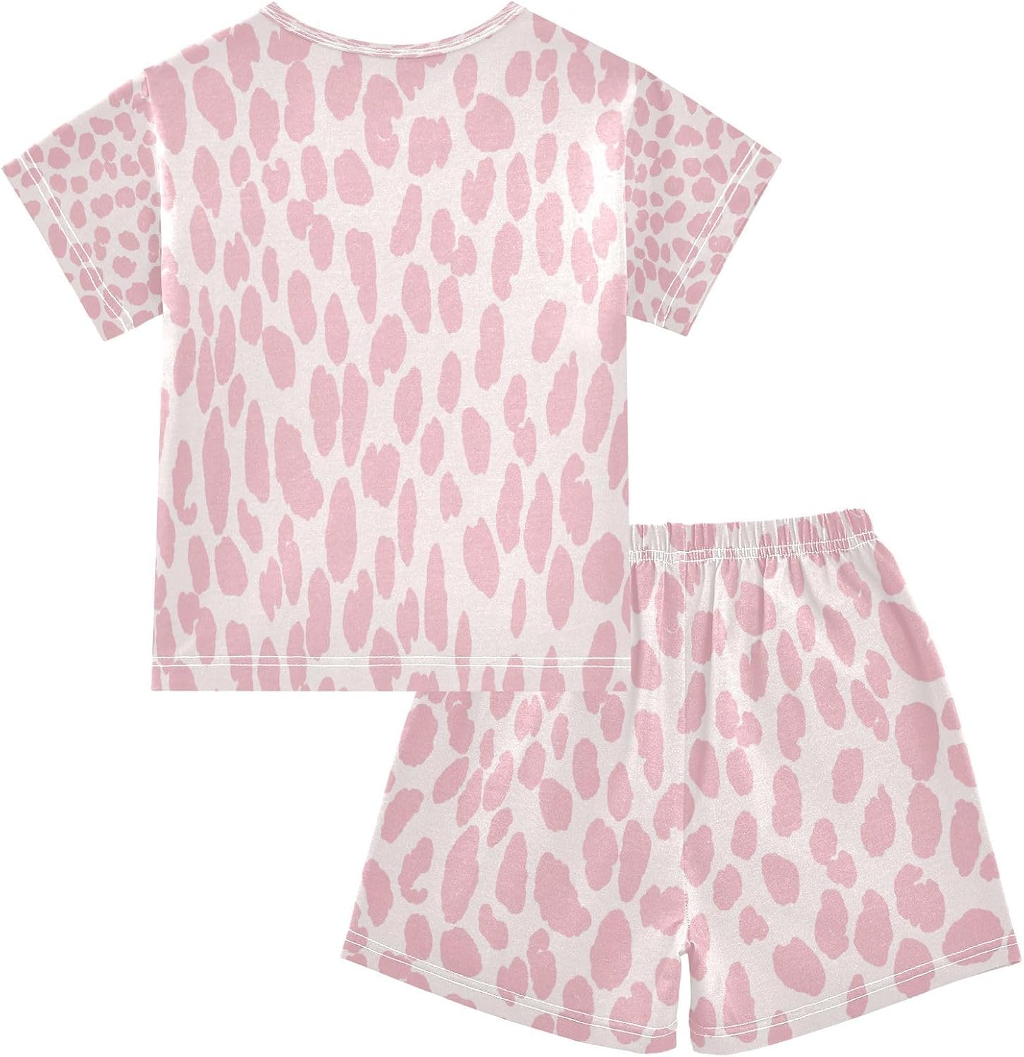 Kids Short Sets Pink Leopard Print Girls Boys Summer Short Set Animal Leopard Casual Short Sleeve T-Shirt Shorts Set