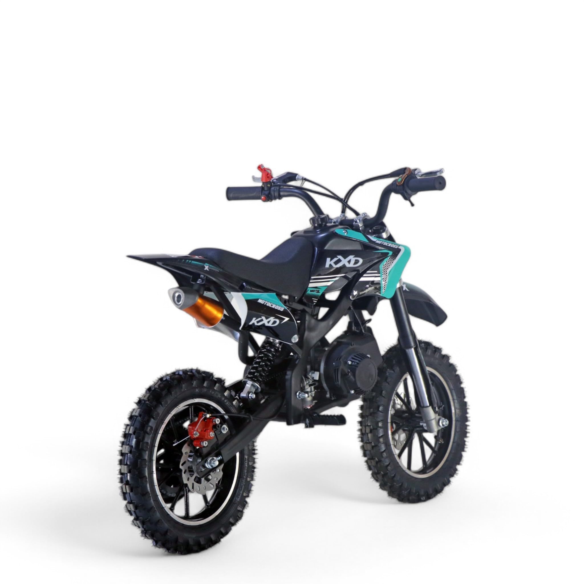 KXD 701/706/708 Blitzer 49cc Enfant 2 Temps 45km/h Dirt Bike Dirtbike CrossBike Pocket Pitbike Pocket Kids Dirt Cross Motor Moto Vélo Véhicule Enfant (Turquoise, KXD 701 49ccm 2Temps)
