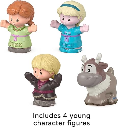 Miniatura 3 de Fisher-Price Little People - Disney Frozen Young Anna and Elsa  Friends juego de 4 figuras de personajes para niños pequeños y preescolares